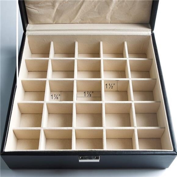 Earring Organizer Classic Jewelry Box 50 Slots Double Layer Jewelry Storage Case - Picture 7 of 8